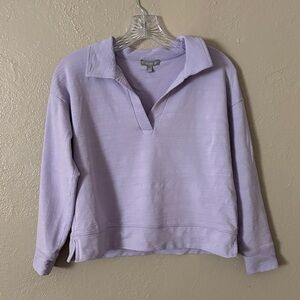 Talbots Women’s COZY CRUSH JOHNNY COLLAR PULLOVER Lavender Purple Small Petite